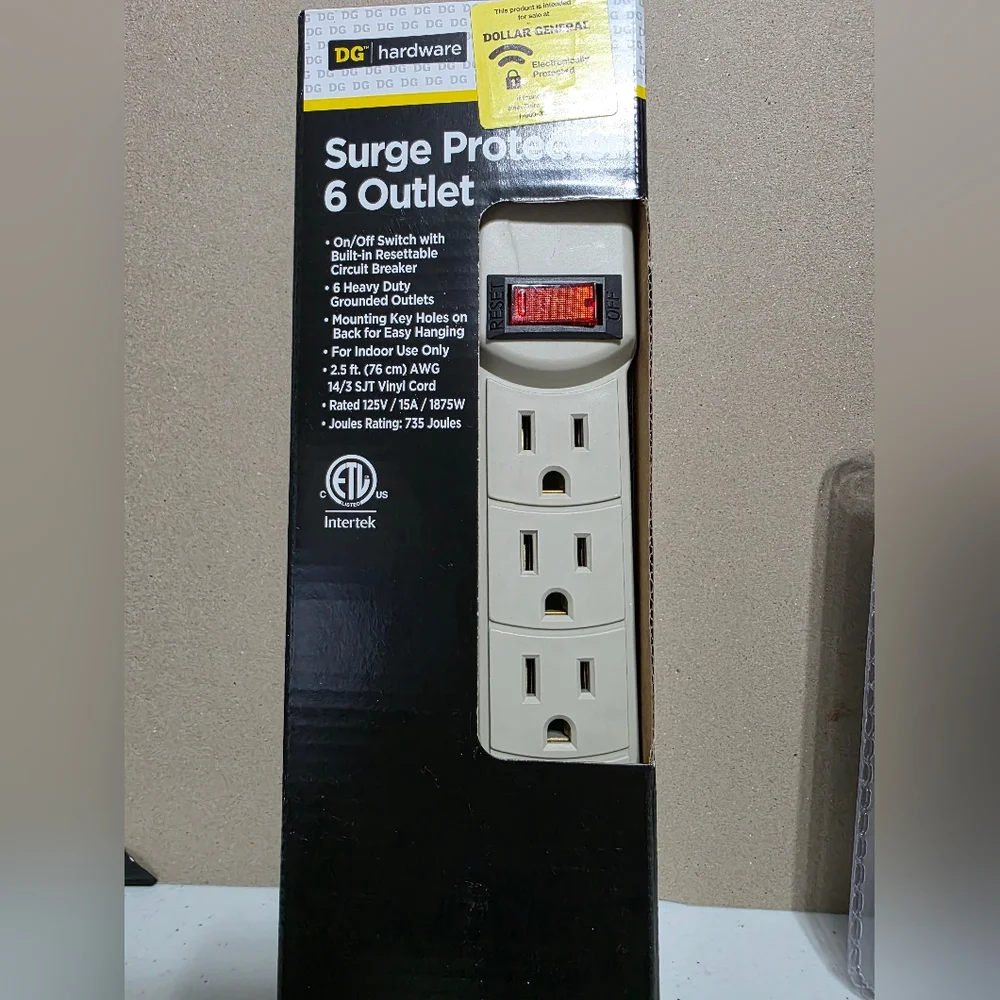 6-Outlet Surge Protector - White